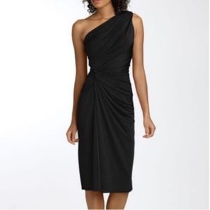 Tadashi Shoji One Shoulder Jersey Ruched Dress